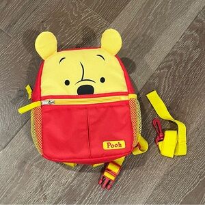 Disney Winnie The Pooh Bear Yellow Red Baby Toddler Harness Backpack